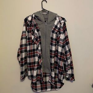Plaid zip up sweatshirt